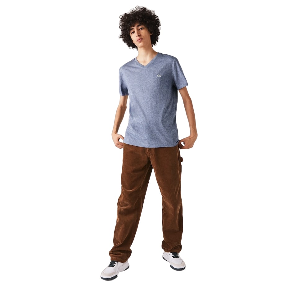 Lacoste Men's Short Sleeve V-Neck Pima Cotton Jersey T-Shirt