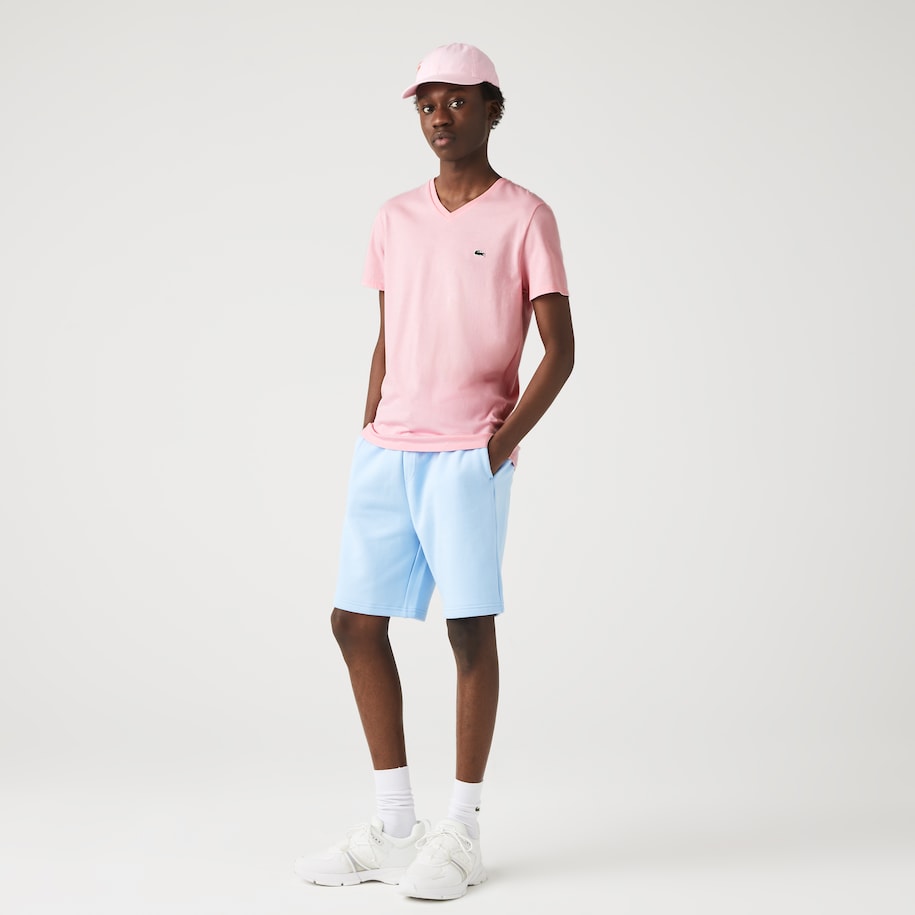 Lacoste Men's Short Sleeve V-Neck Pima Jersey Shirt T-Shirt