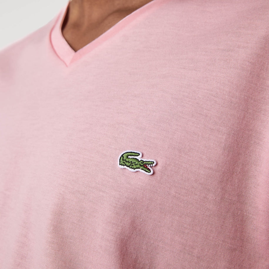 Lacoste Men's Short Sleeve V-Neck Pima Jersey Shirt T-Shirt