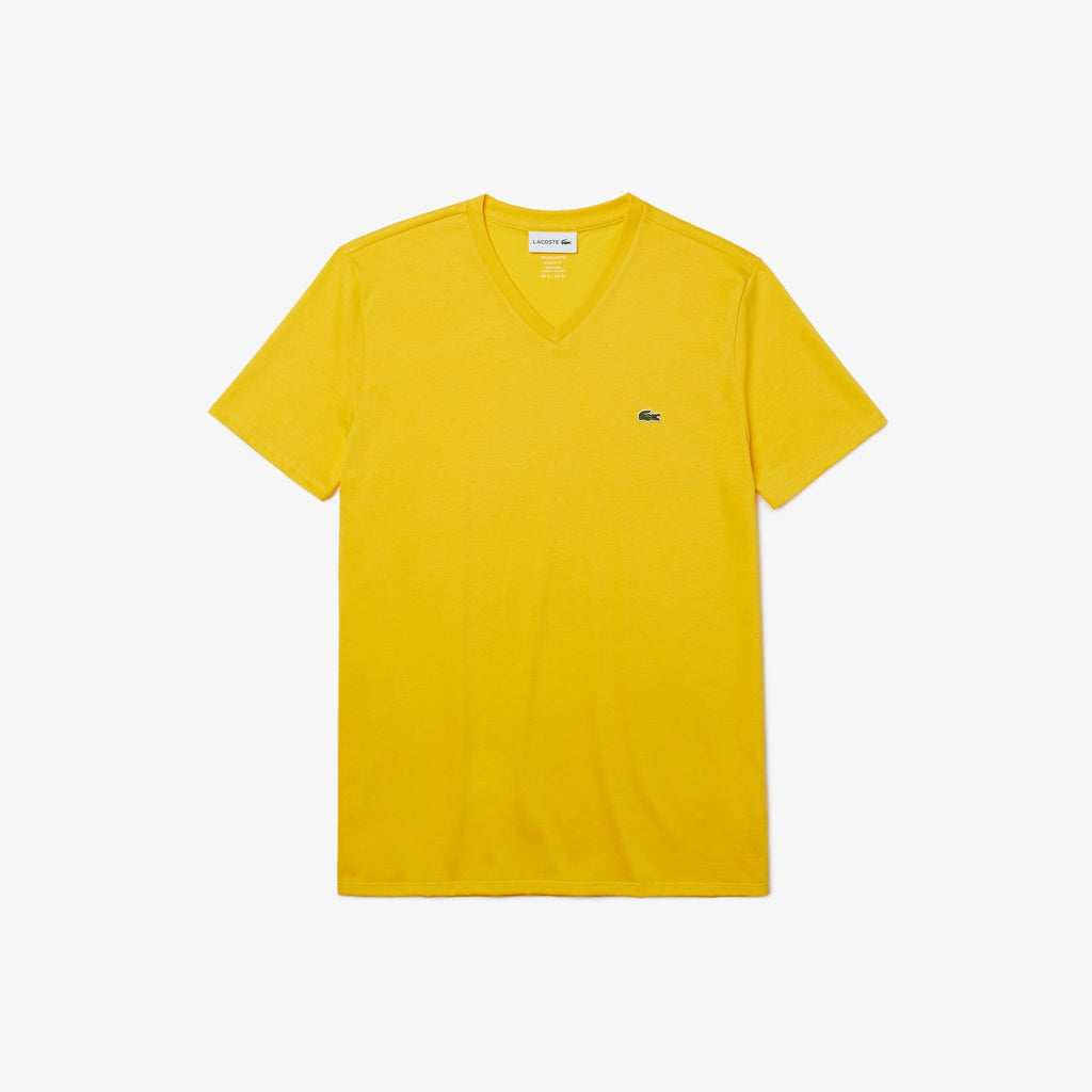 Lacoste Men's Short Sleeve V-Neck Pima Jersey Shirt T-Shirt