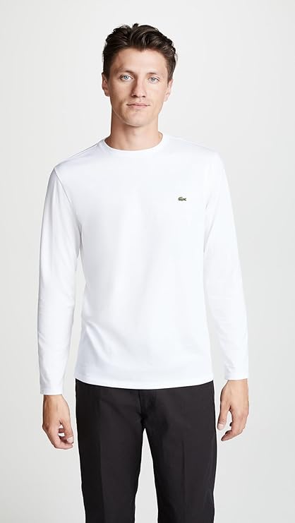 Lacoste Men's Long Sleeve Jersey Pima Regular Fit Crewneck T-Shirt