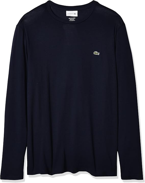 Lacoste Men's Long Sleeve Jersey Pima Regular Fit Crewneck T-Shirt