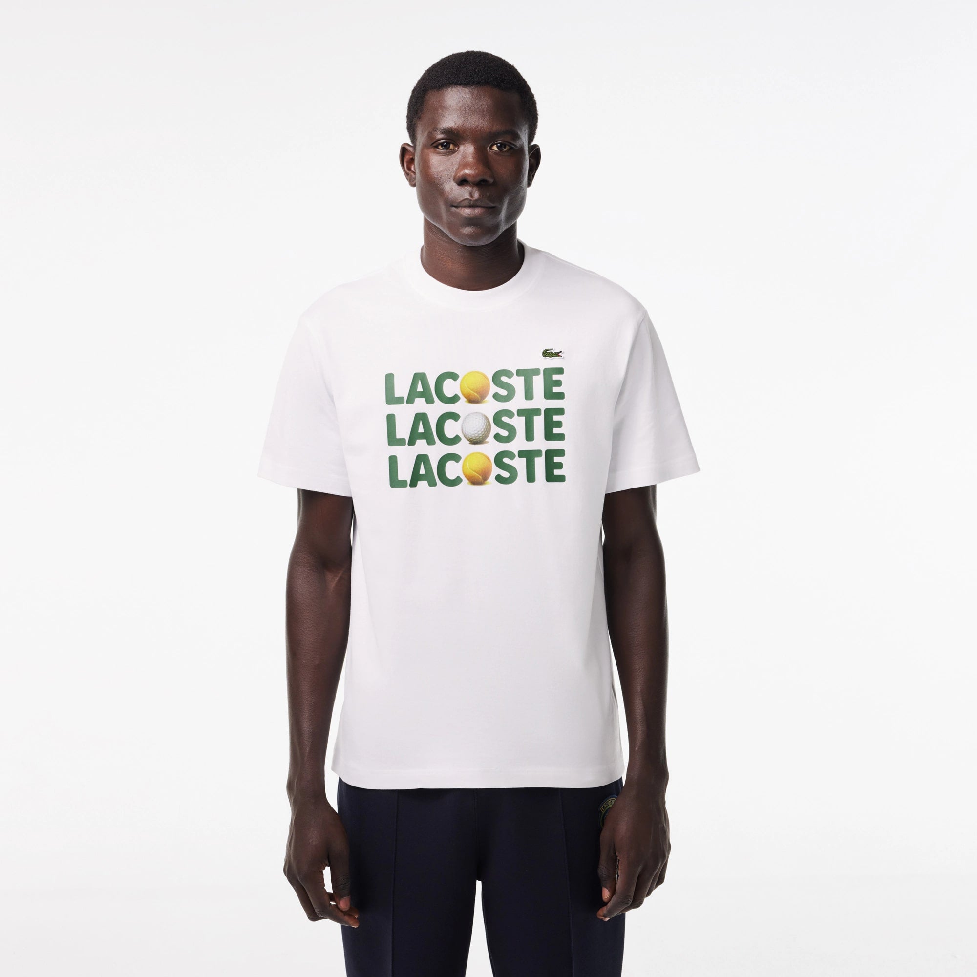 Lacoste Men's Heavy Cotton Tennis Ball Print T-Shirt