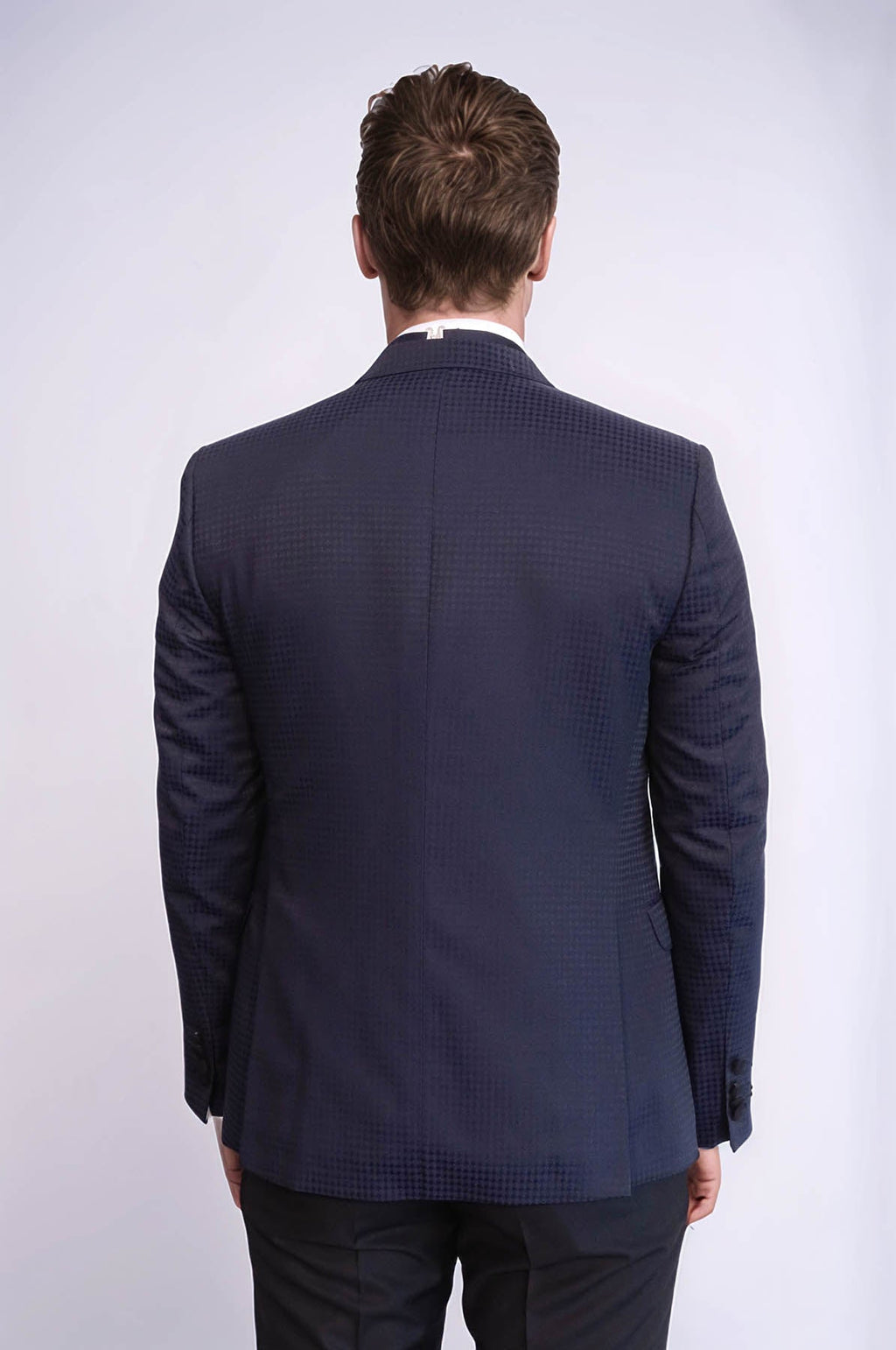 Patterned Jacket Combined Navy Blue Tuxedo | Wessi