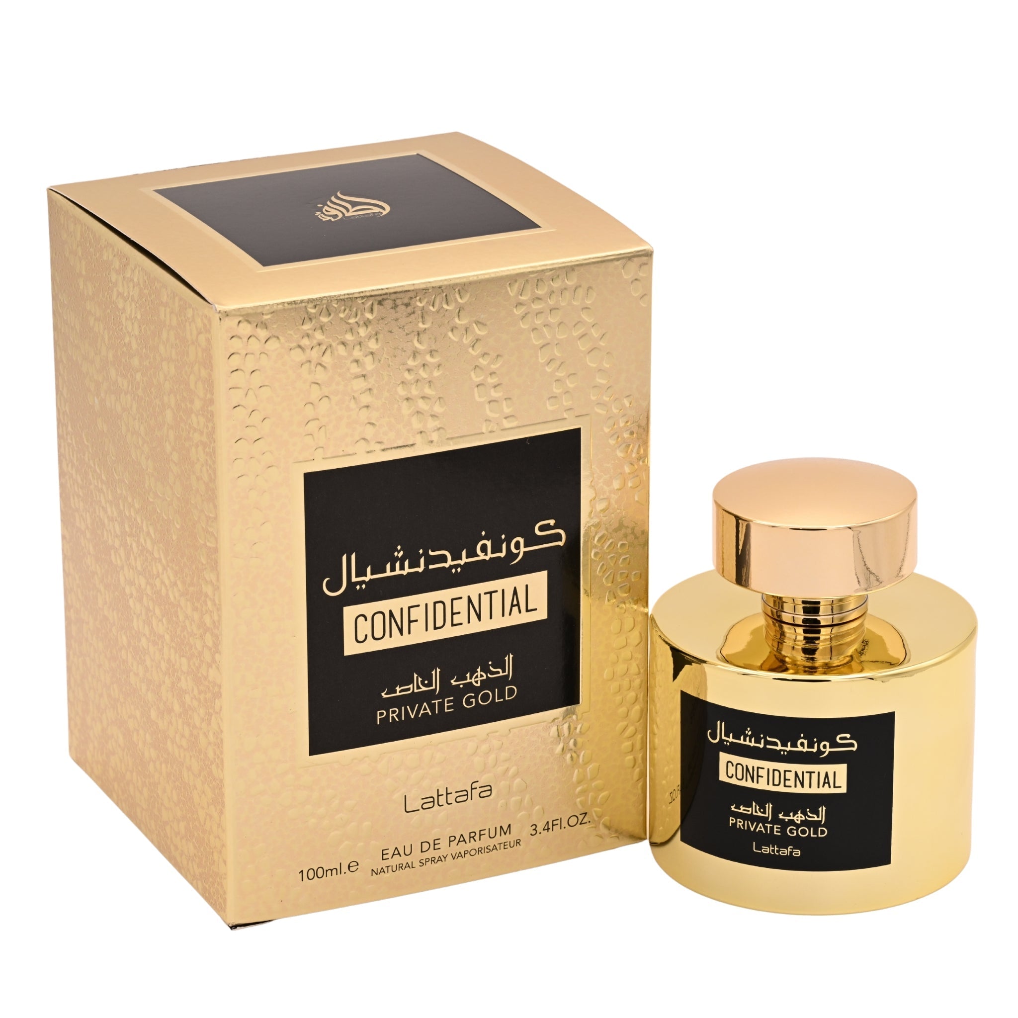 Lattafa Confidential Private Gold Unisex Eau De Parfum Spray 3.4 oz