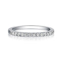 Rodiffy Moissanite 0.5 Ct Round Cut Half Halo White Gold Anniversary Ring