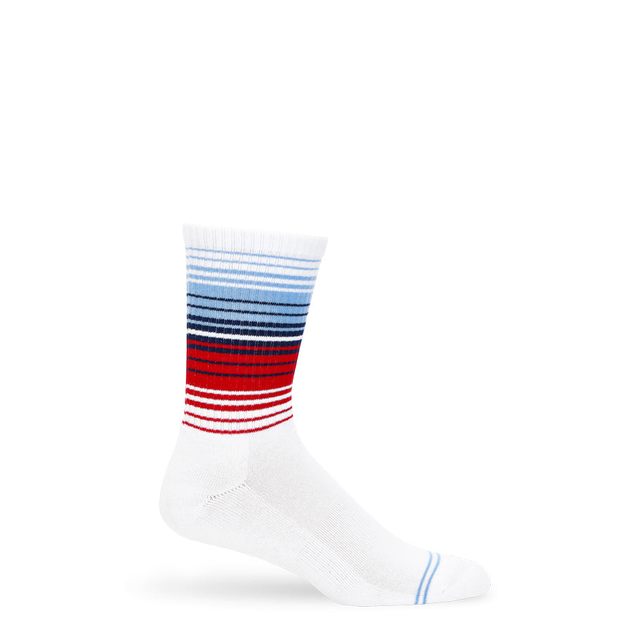 White Ombre Stripe Casual Crew