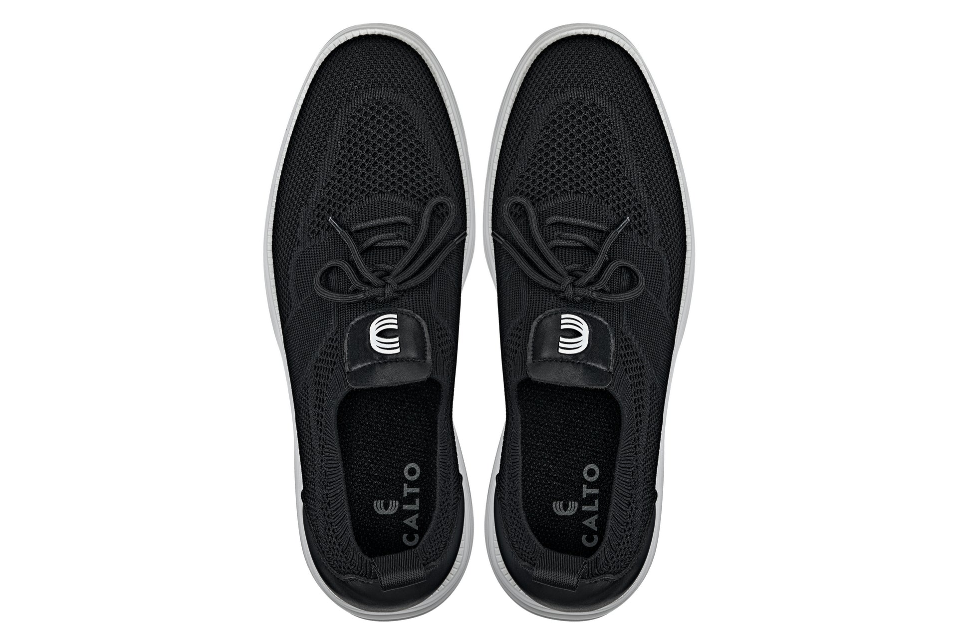 CALTO - X1340 - 2.8 Inches Taller (Black) - Lace Up Casual Walker - Lightweight
