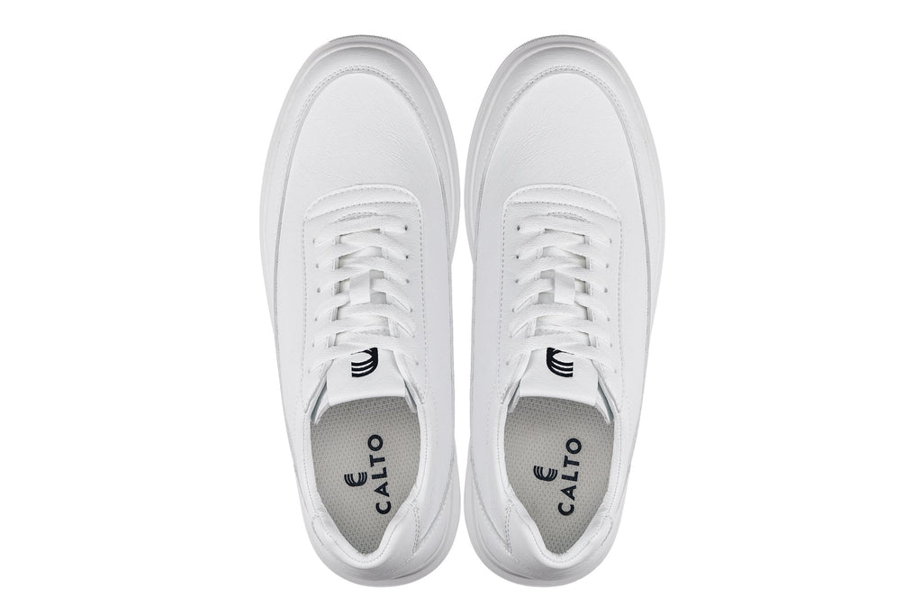CALTO - X1647 - 2.8 Inches Taller (White) - Lightweight Sneakers