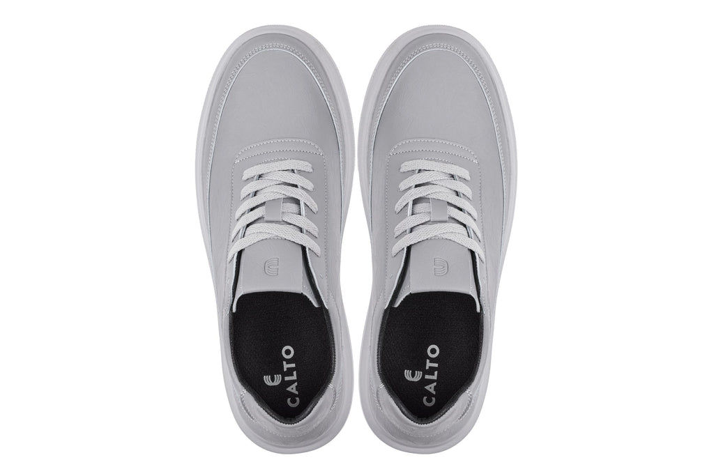 CALTO - X1648 - 2.8 Inches Taller (Pewter Grey) - Lightweight Sneakers