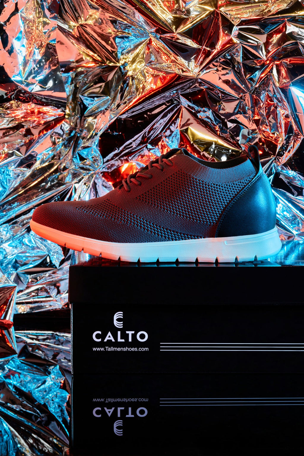 CALTO - X2213 - 2.4 Inches Taller (Moon Gray/Black) - Lace Up Casual Walker - Lightweight