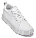 CALTO - X2321 - 2.4 Inches Taller (White/White Sole) - Lace Up Casual Sneaker - Lightweight