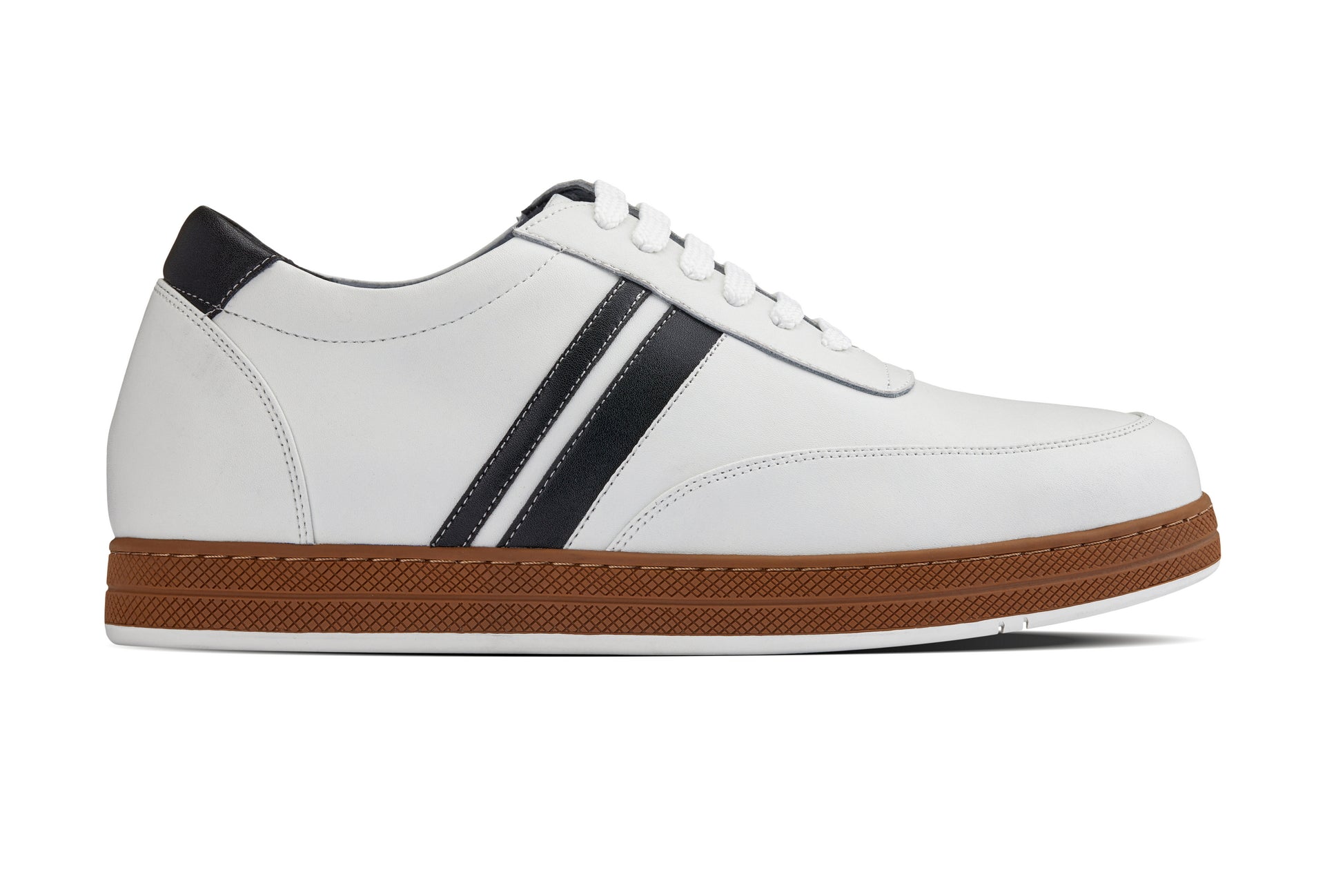 CALTO White Leather Sneakers - 2.8 inches - Y2821