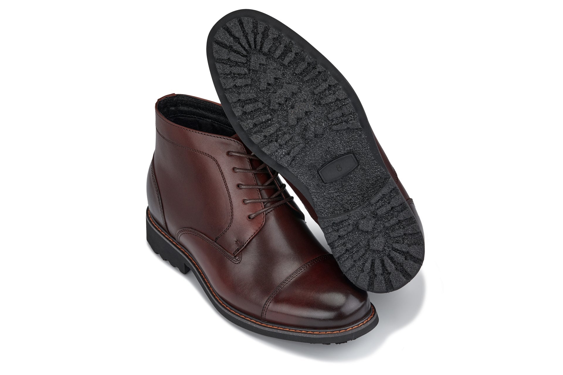 CALTO 3.2-Inch Taller Dark Brown Leather Boots Y41081