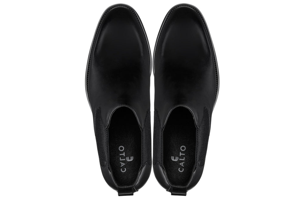 CALTO - Y72230 - 2.8 Inches Taller (Black) - Chelsea Boots