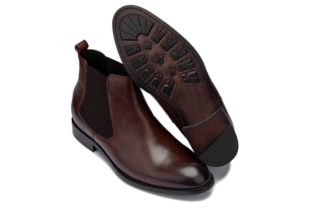 CALTO - Y72231 - 2.8 Inches Taller (Coffee Brown) - Chelsea Boots