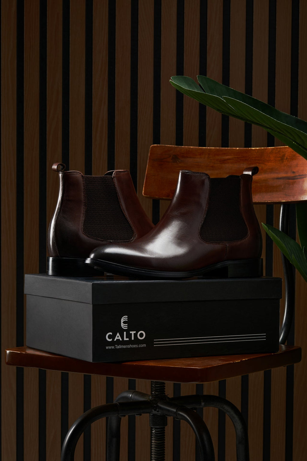 CALTO - Y72231 - 2.8 Inches Taller (Coffee Brown) - Chelsea Boots
