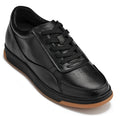 CALTO - Y7888 - 2.6 Inches Taller (Noir/Black & Gum Sole) - Elevated Leather Sneakers