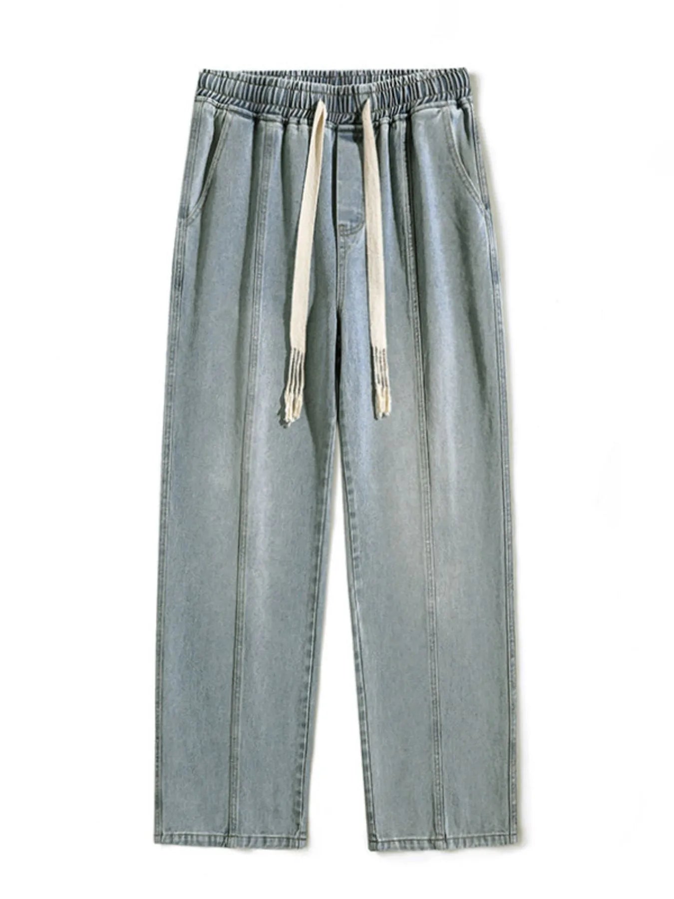 Men's Full Size Drawstring Wide Leg Jeans Plus Size