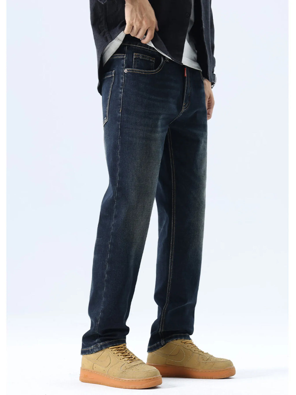 Men's Straight Leg Washed Jeans