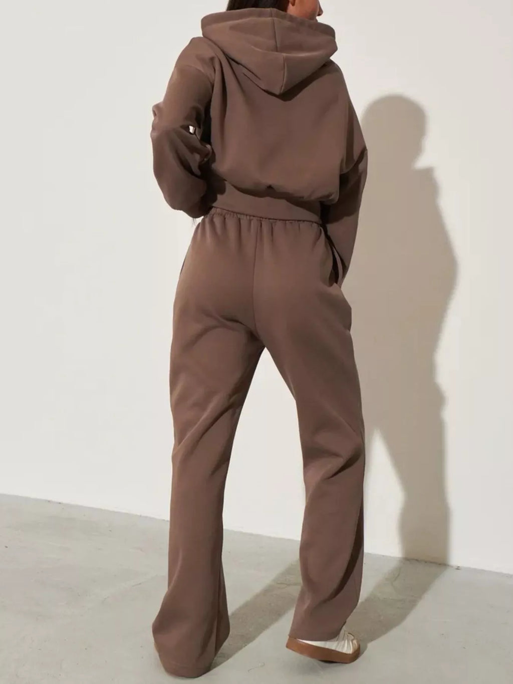 Zip-Up Hoodie and Wide-Leg Pants Set