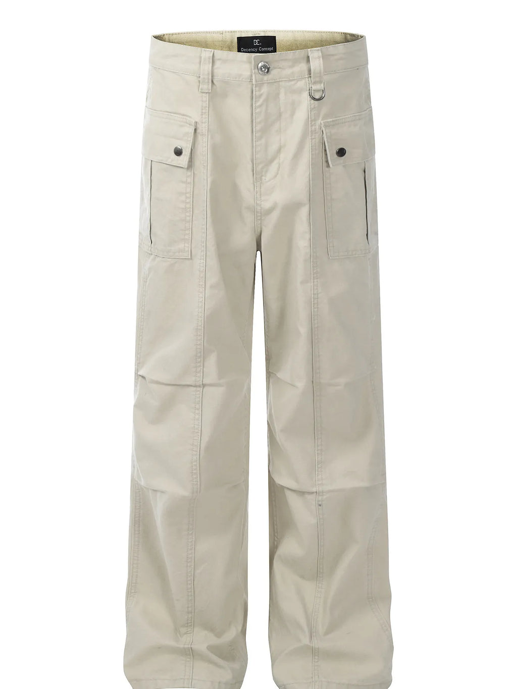 Men's Straight Cargo Jeans with Ruched Detail