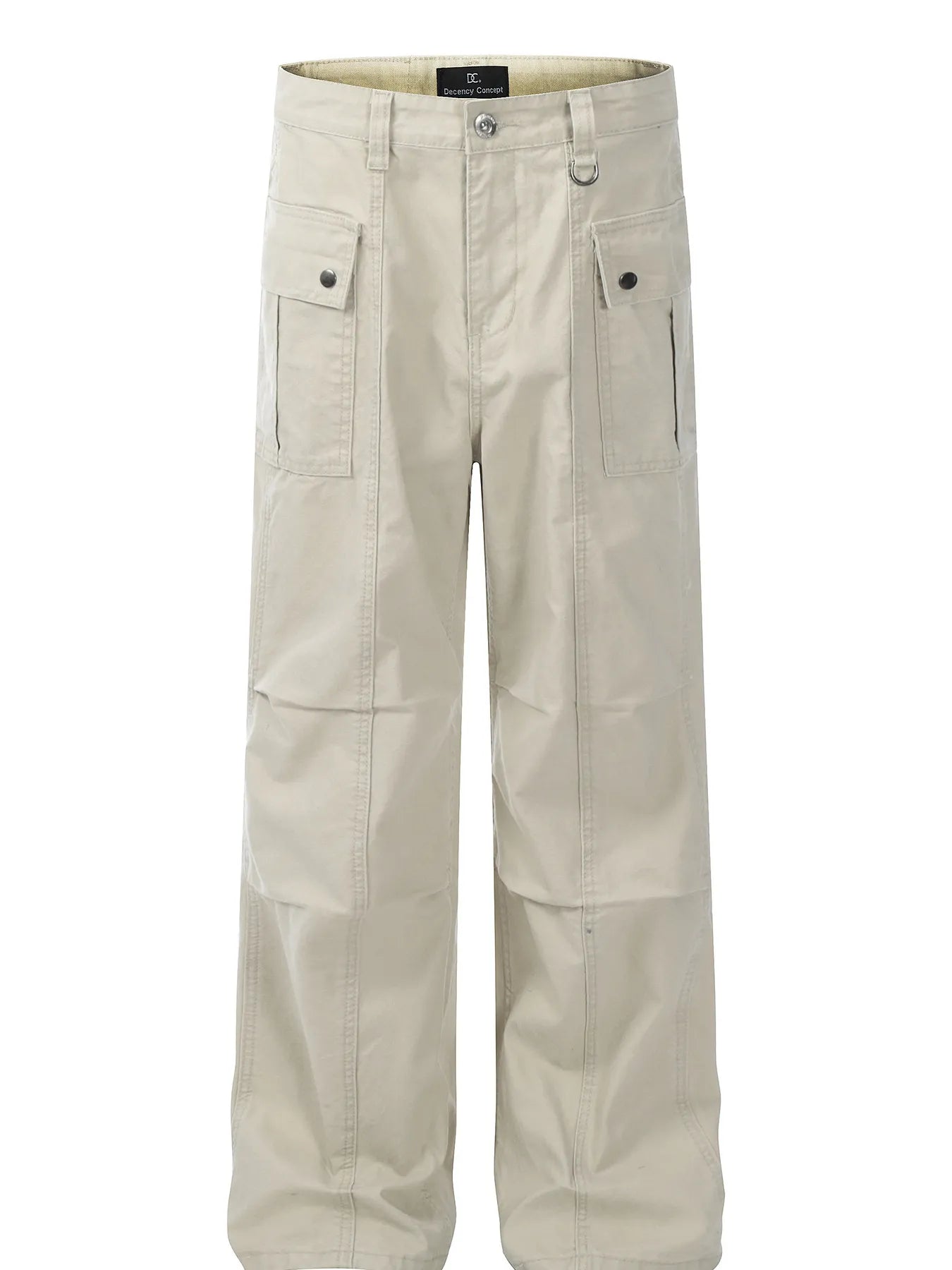 Men's Straight Cargo Jeans with Ruched Detail