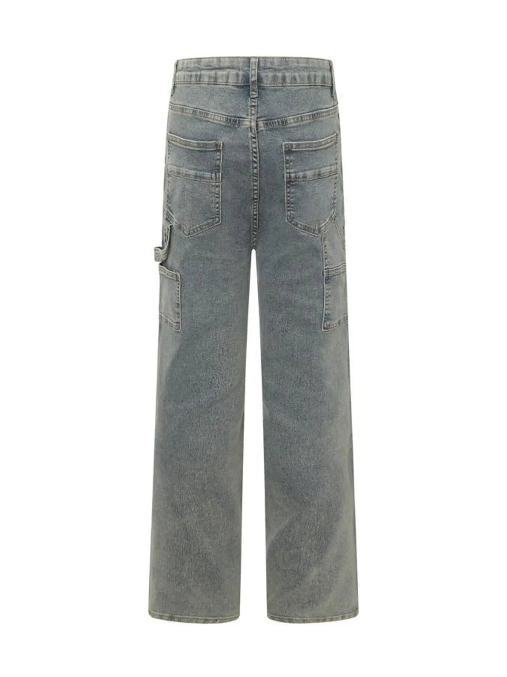 Men's High Waist Straight Leg Cargo Jeans