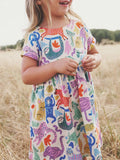 Children's Animal Print Short Sleeve Dress