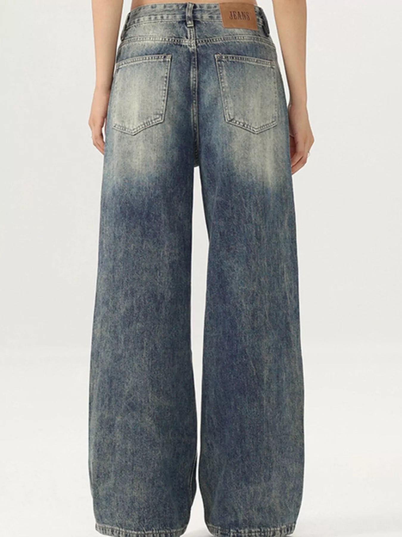 Men's Vintage Wash Wide Leg Jeans