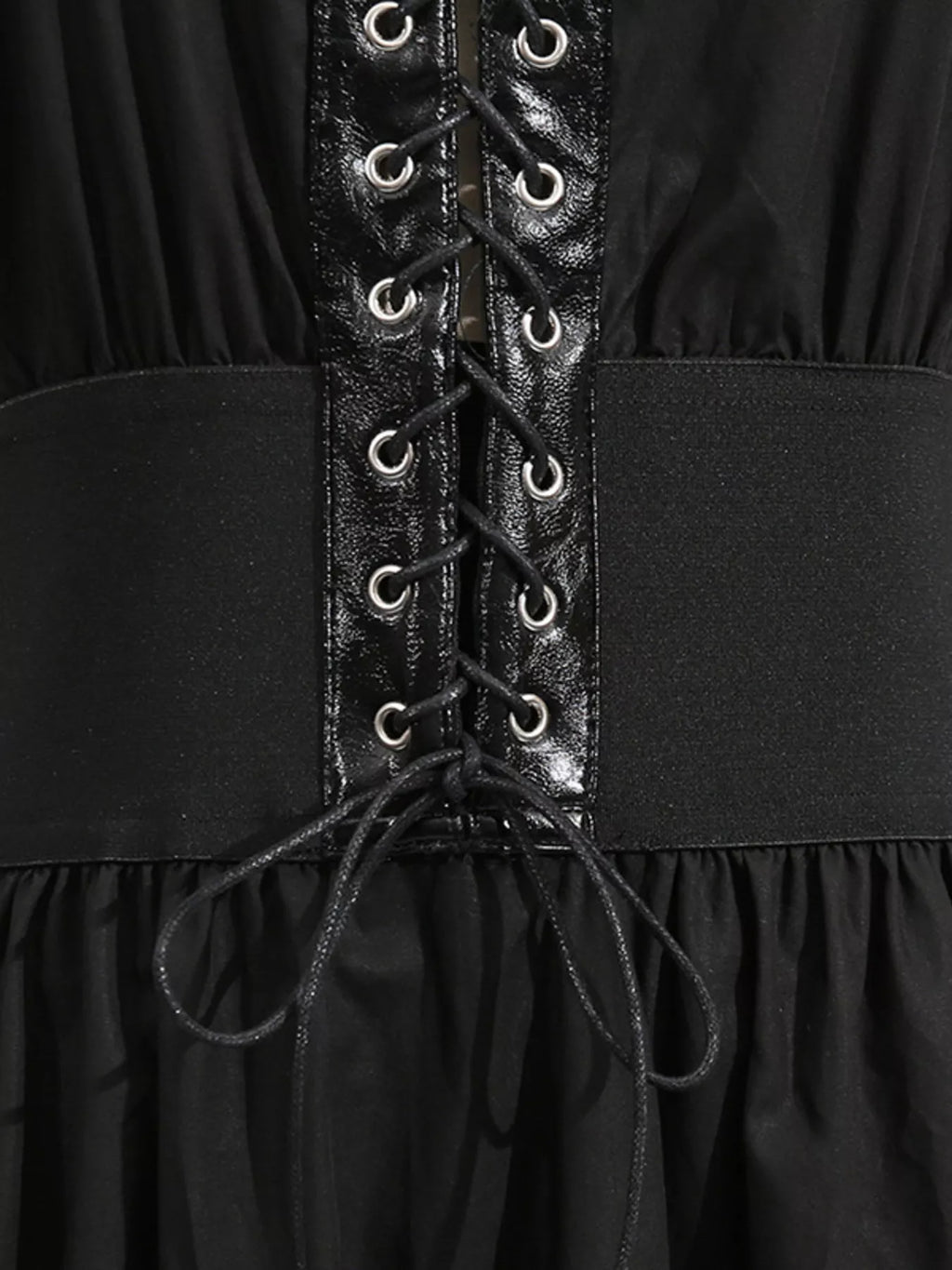 Lace-Up Corset Sleeveless Midi Dress