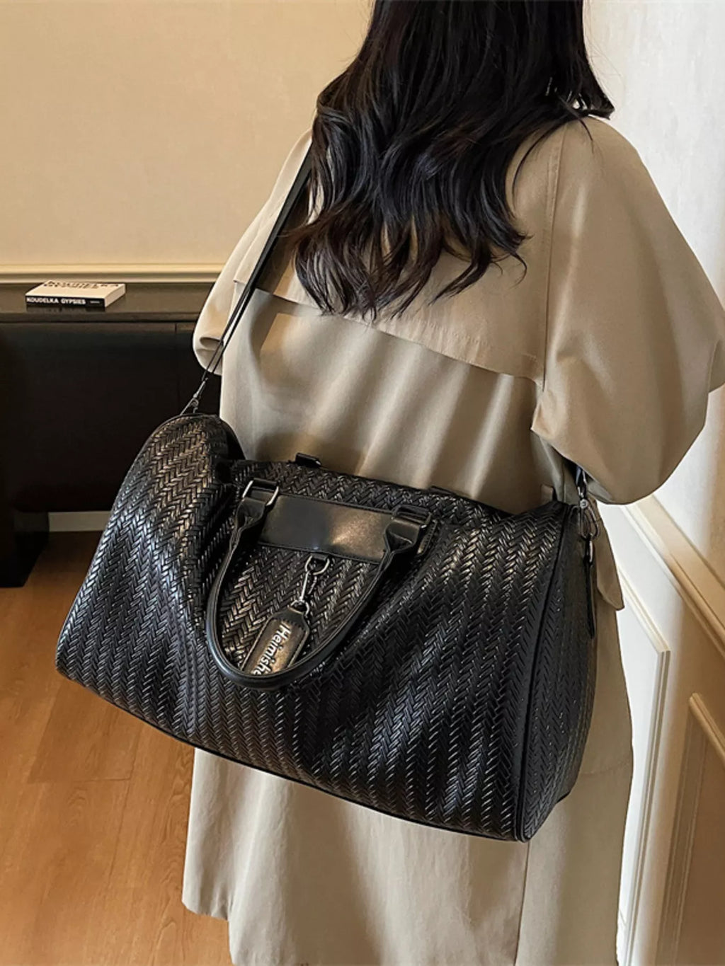 Textured Leather Travel Bag