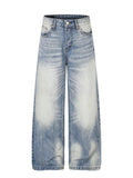Men's Washed Wide Leg Jeans