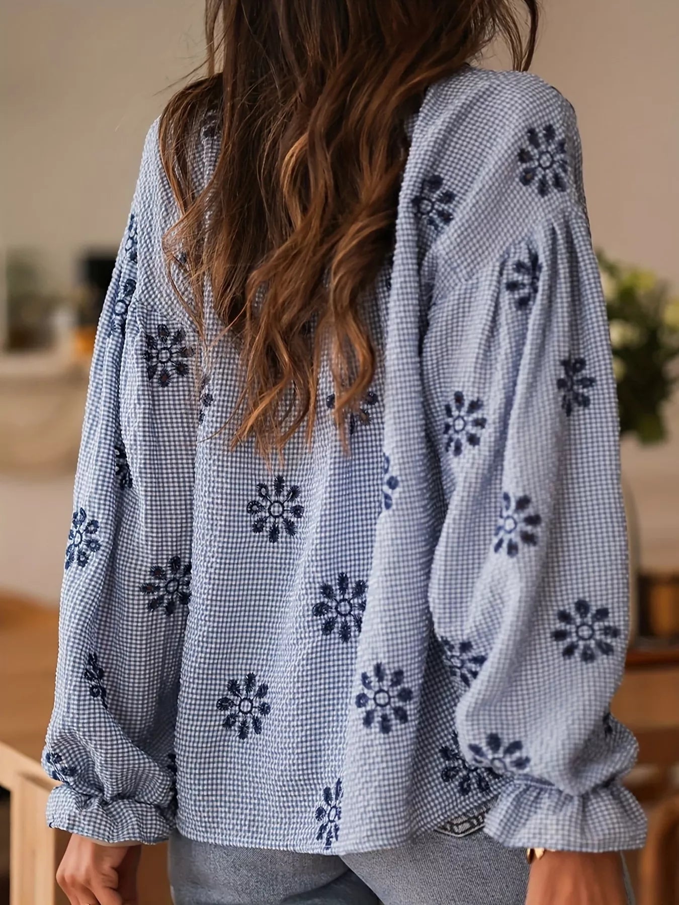 Floral Textured Button Up Shirt