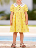 Children's Bunny Print Peter Pan Collar Dress