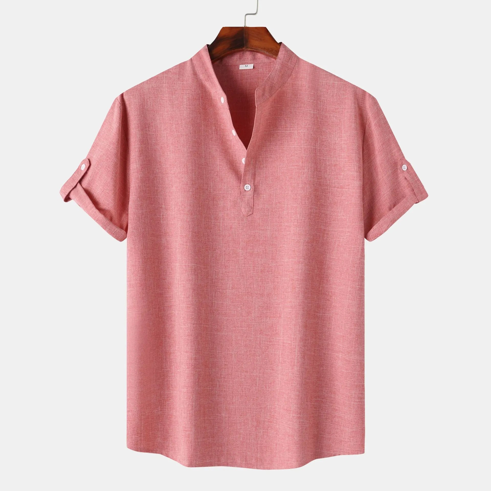 Men's Casual Roll-Up Sleeves Blouse