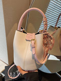 Leather Bucket Crossbody Bag