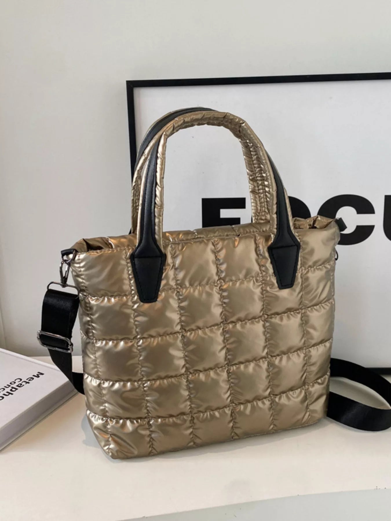 Bubble Textured Tote Crossbody Bag