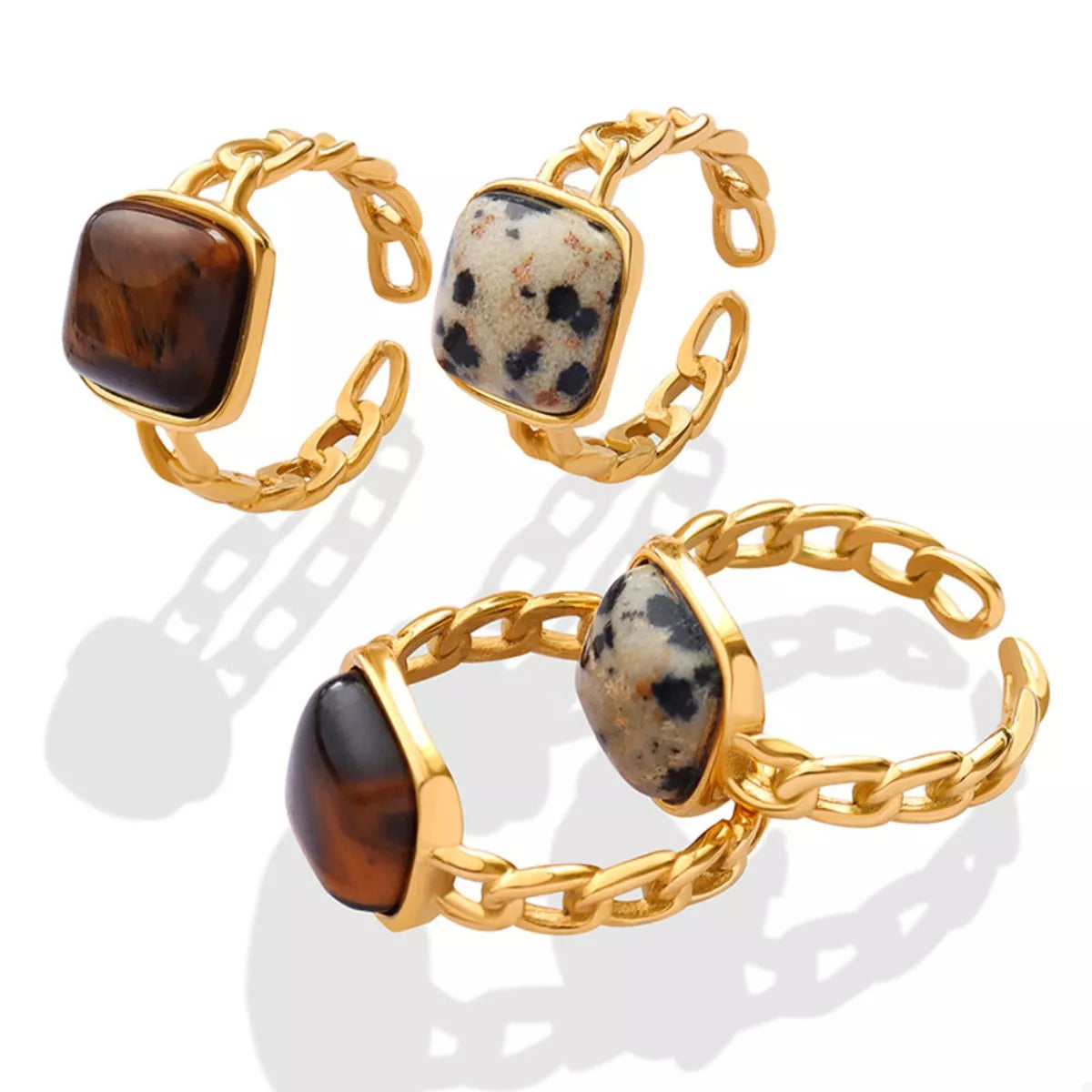 Tiger's Eye 18K Gold-Plated Ring