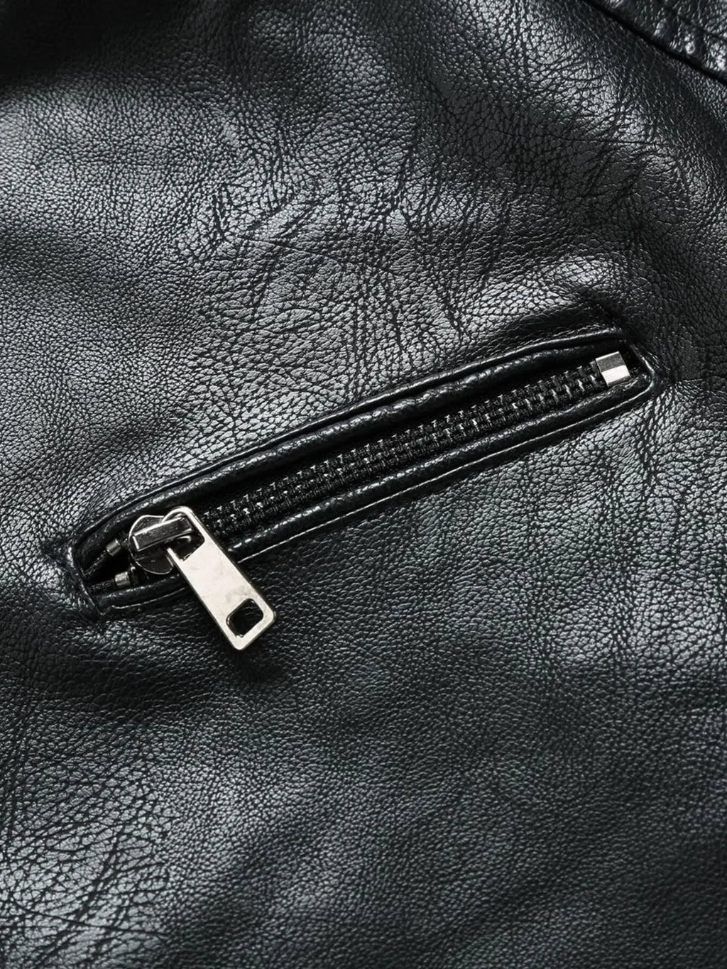 Men's Plus Size Zip Up Leather Moto Jacket