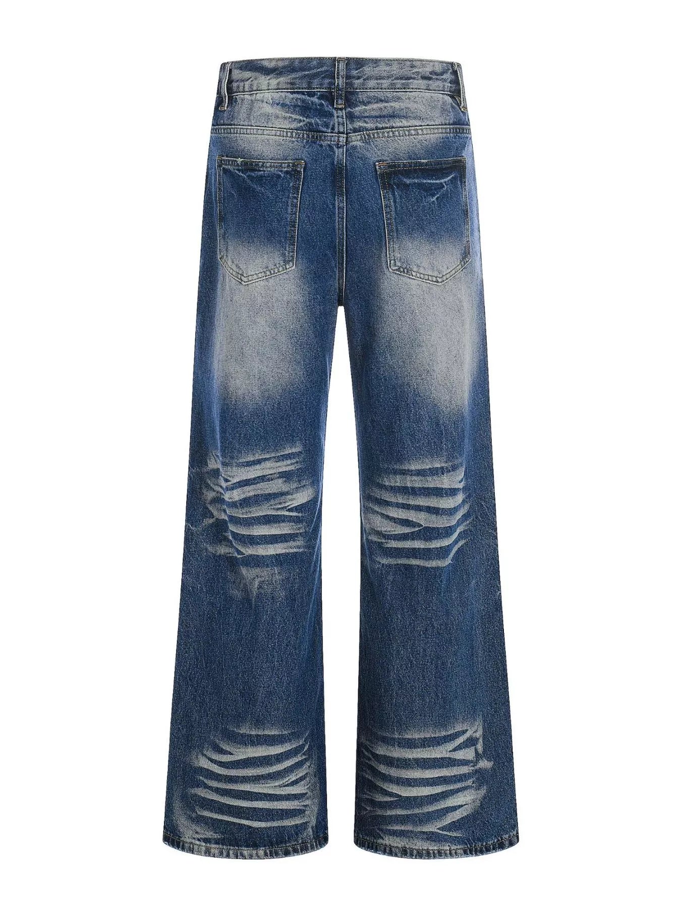 Men's Full Size Vintage Wash Wide Leg Jeans Plus Size