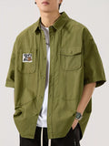 Men's Full Size Button Up Short Sleeve Shirt Plus Size