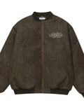 Men's Plaid Collar Detail Zip Up Jacket