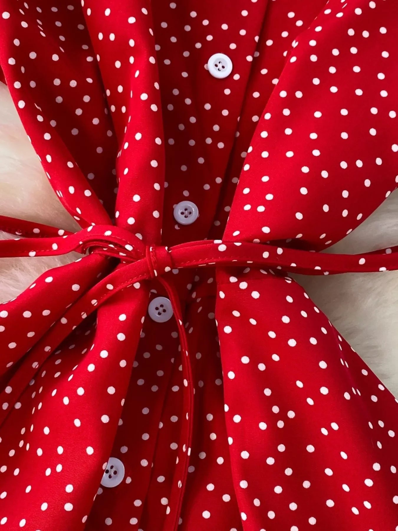 Polka Dot Button-Down Dress