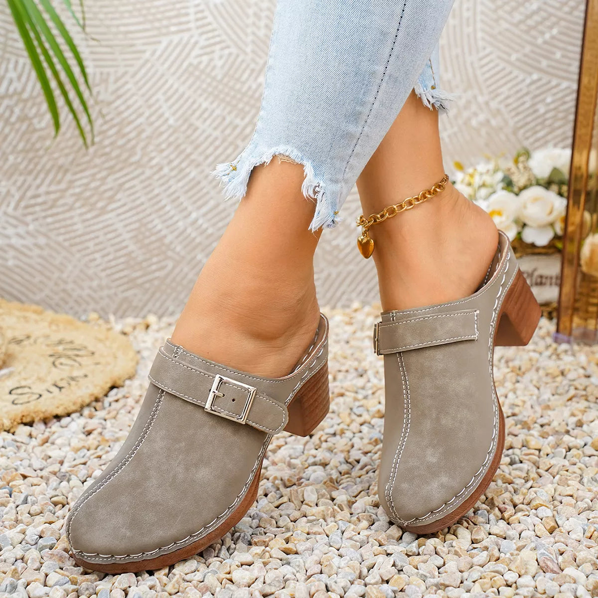 Round Toe Block Heels Sandals