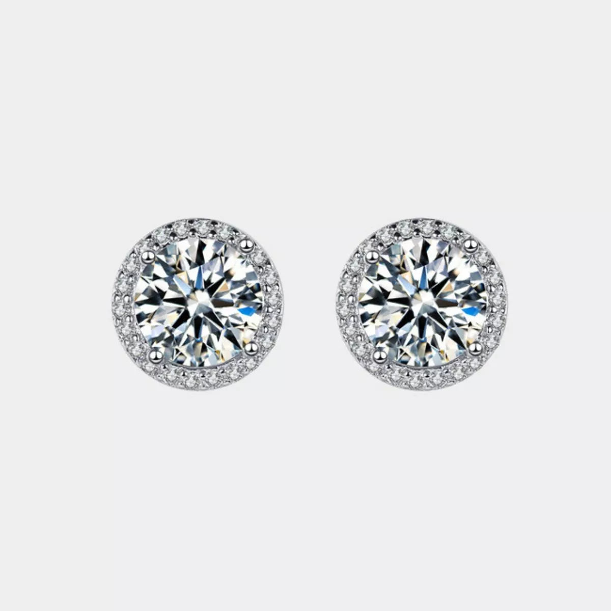 1 Carat Moissanite 925 Sterling Silver Stud Earrings