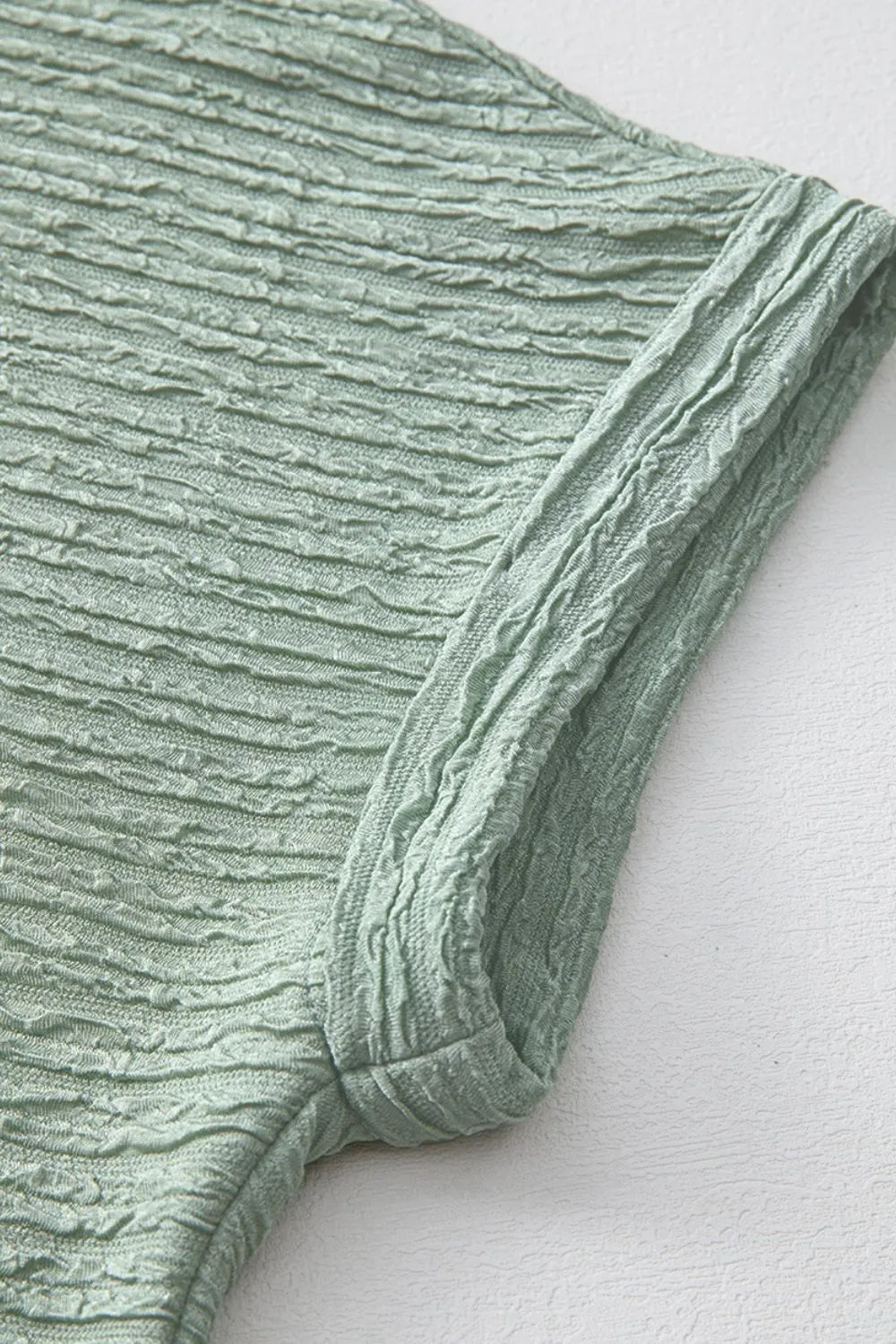 Solid Color Textured Crinkle Short Sleeve T Shirt Dress