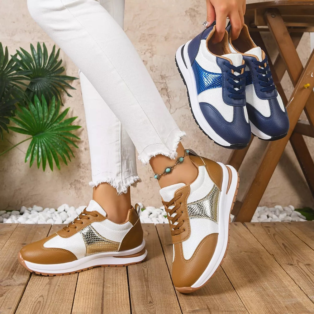 Round Toe Lace Up Sneakers