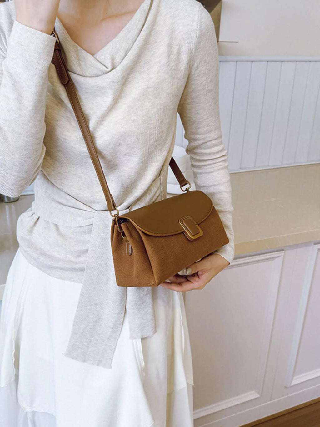 Buckle Flap Crossbody Bag