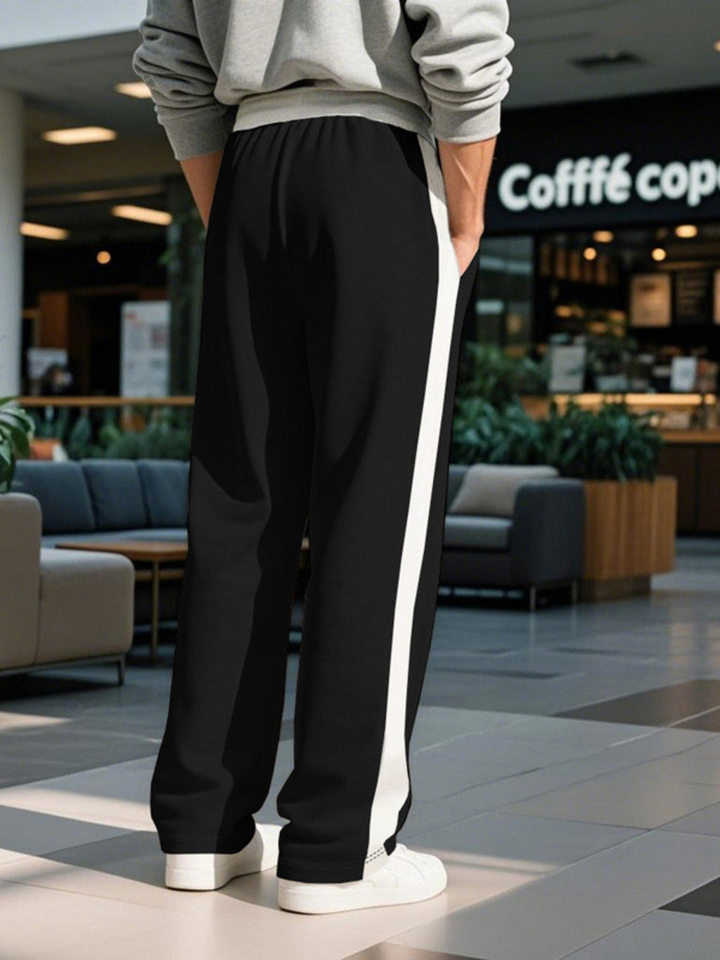 Men's Full Size Contrast Stripe Drawstring Sweatpants Plus Size